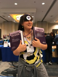 Author of spedjourney holding Foundations of Low Vision